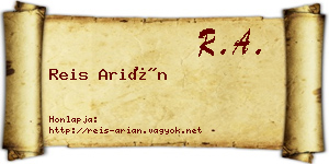 Reis Arián névjegykártya
